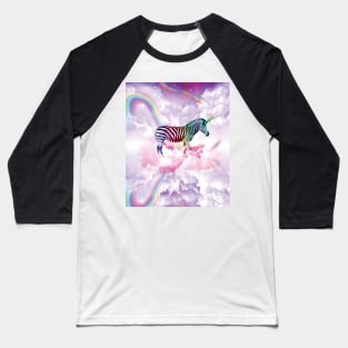 Rainbow Zebra Unicorn Baseball T-Shirt